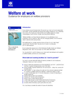 Welfare at work - Guidance for employers on welfare …