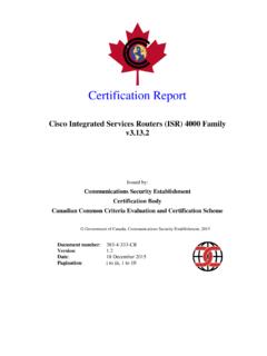 Certification Report: Cisco Integrated Services Routers ...