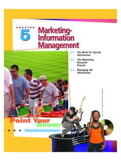 CHAPTER 5 Marketing- Information Management - Cengage