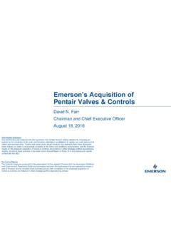 Emerson’s Acquisition of Pentair Valves &amp; Controls