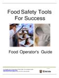 Food Safety Tools For Success - Department of …