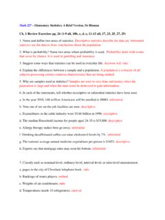 Math 227 – Elementary Statistics: A Brief Version, 5/e Bluman
