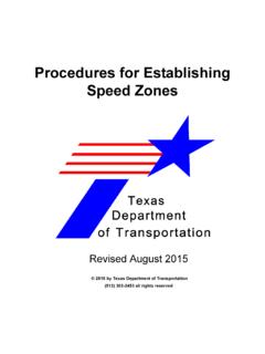 Procedures for Establishing Speed Zones Manual