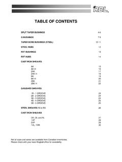 TABLE OF CONTENTS - RBL Canada