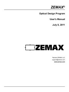 Optical Design Program User's Manual July 8, 2011
