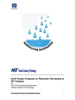 Draft Project Proposal on Rainwater Harvesting at NIT …