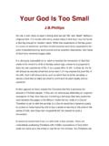 YOUR GOD IS TOO SMALL - thecommonlife.com