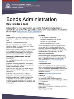 Bonds Administration - Department of Commerce