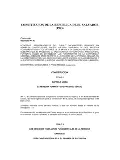 CONSTITUCION DE LA REPUBLICA DE EL SALVADOR