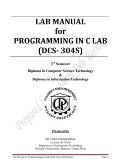 LAB MANUAL for PROGRAMMING IN C LAB (DCS- 304S)