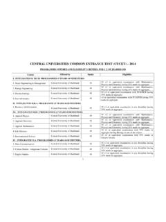 CENTRAL UNIVERSITIES COMMON ENTRANCE TEST (CUCET) …