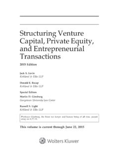 Structuring Venture Capital, Private Equity, and ...