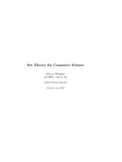 Set Theory for Computer Science - University of Cambridge