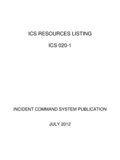 ICS RESOURCES LISTING ICS 020-1 - FIRESCOPE