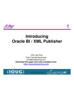 Introducing Oracle BI / XML Publisher