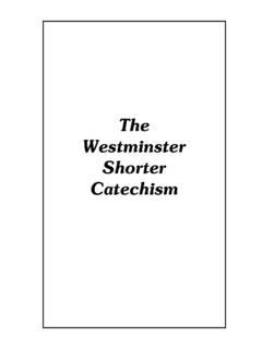 The Westminster Shorter Catechism - Bible Presbyterian …