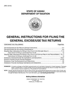 GENERAL INSTRUCTIONS FOR FILING THE GENERAL …