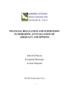 Financial Regulation and Supervision in Zimbabwe: An ...