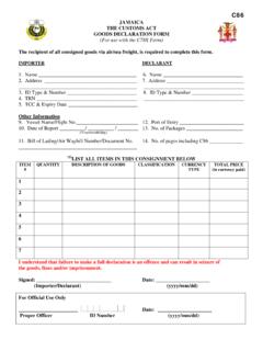 goods declaration form c86 - Jamaica Customs Agency …
