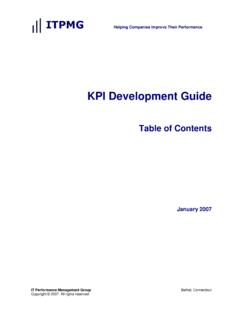 KPI Development Guide - TOC - ITPMG