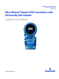 User Manual: Model 2700 Transmitters with Intrinsically ...