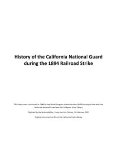 History of the California National Guard during the 1894 ...