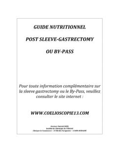 GUIDE NUTRITIONNEL POST SLEEVE …