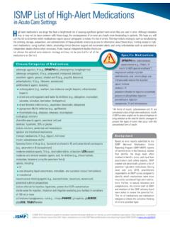 ISMP List of High-Alert Medications
