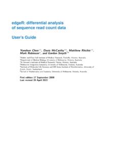 edgeR: differential analysis of sequence read count data ...