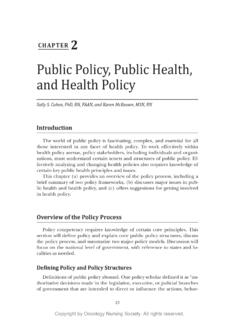 Public Policy, Public Health, and Health Policy