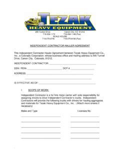 Independent Contractor Hauler Agreement - The Aggregate Source