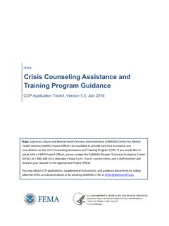 Crisis Counseling Assistance and Training Program Guidance
