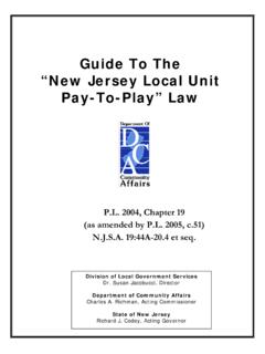 Guide To The “New Jersey Local Unit Pay-To-Play ... - State