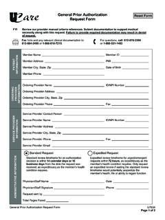 General Prior Authorization Request Form - UCare