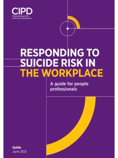 RESPONDING TO SUICIDE RISK IN THE WORKPLACE - CIPD