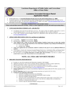 Louisiana Concealed Handgun Permit Application Packet