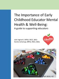 The Importance of Early Childhood Educator Mental Health ...