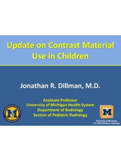 Update on Contrast Material Use in Children