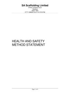 HEALTH AND SAFETY METHOD STATEMENT - S.A. …