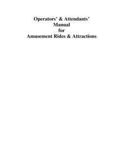 Operators’ &amp; Attendants’ Manual for Amusement Rides ...