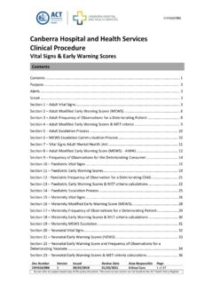 Canberra Hospital and Health Services Clinical Procedure