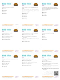 Bible Trivia Cards