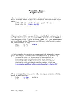 Physics 1401 - Exam 2 Chapter 5N-New