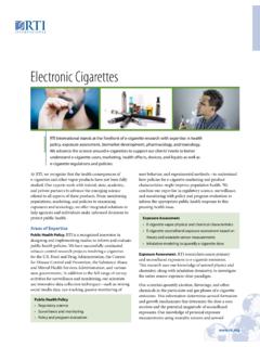 Electronic Cigarettes - RTI