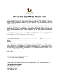 Website and Social Media Release Form