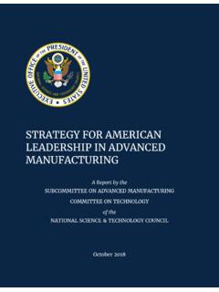 Strategy for American Leadership in Advanced Manufacturing