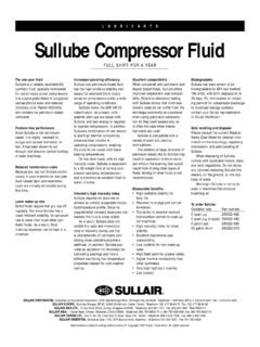 LUBRICANTS Sullube Compressor Fluid