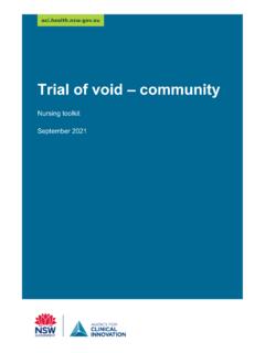 Trial of void – community - Agency for Clinical Innovation