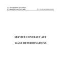 SERVICE CONTRACT ACT WAGE DETERMINATIONS