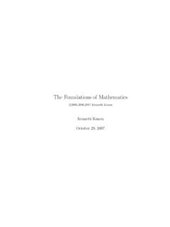 The Foundations of Mathematics - University of Wisconsin ...